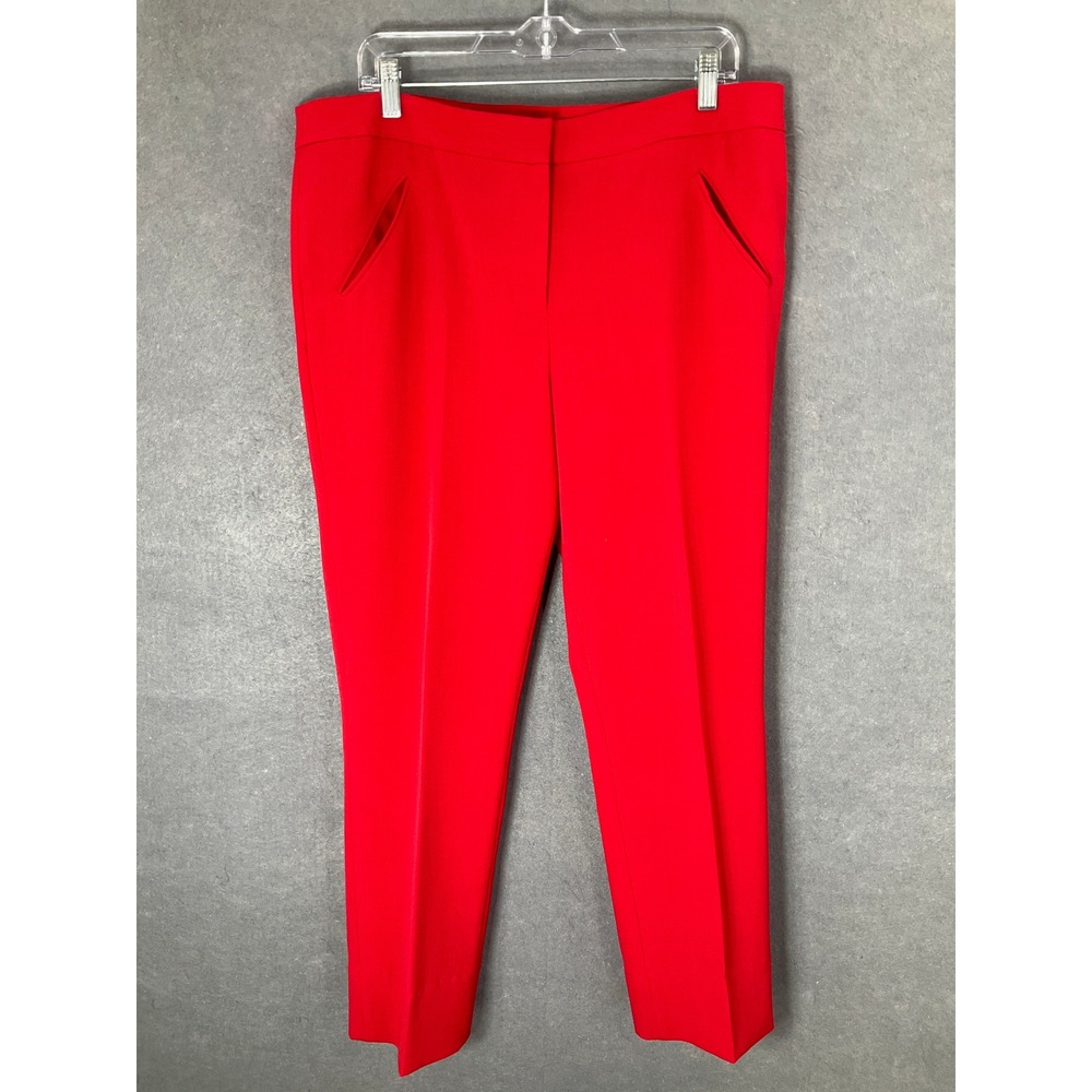 Tahari Arthur S.‎ Levine Red Dress Pants Career Cropped Size 12